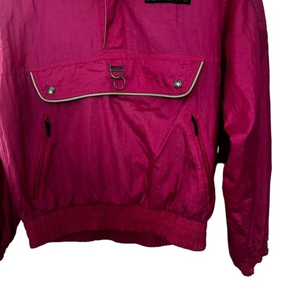 Descente Vintage 90s Neon Pink & Green Ski Lightweight Pull Over Jacket Large - Picture 9 of 13